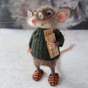 Cute Needle Felted Mouse Christmas Ornament Handmade Needle Felt Mice DIY Needle Felted Christmas Mouse Doll Decorations