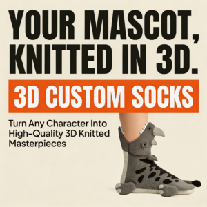 Bespoke Rhinoceros Horn Safari Wildlife Rhino 3D Socks Manufacturer We Knit Any Shape Mascot Promotional Swag Crew Slipper Cozy