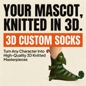 Lizard Chameleon Color Changing Gecko Reptile 3D Socks Supplier We Weave Every Concept Mascot Character Bespoke Cotton Hosiery