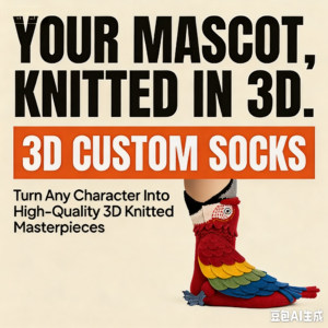 Macaw Parrot Tropical Avian Bird 3D Socks Design Team We Knit Any Shape Mascot Logo Corporate Merchandise Crew Slipper Comfort