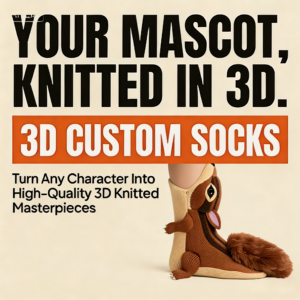 Squirrel Forest Animal 3D Socks Supplier We Tailor Any Concept Mascot Knitwear Hats Scarves Gloves Promotional Swag Winter Item