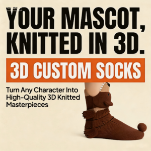 Brown Bear Grizzly Safari Wildlife 3D Socks Agency We Fashion Any Concept Mascot Emblem Promotional Exhibition Swag Hosiery