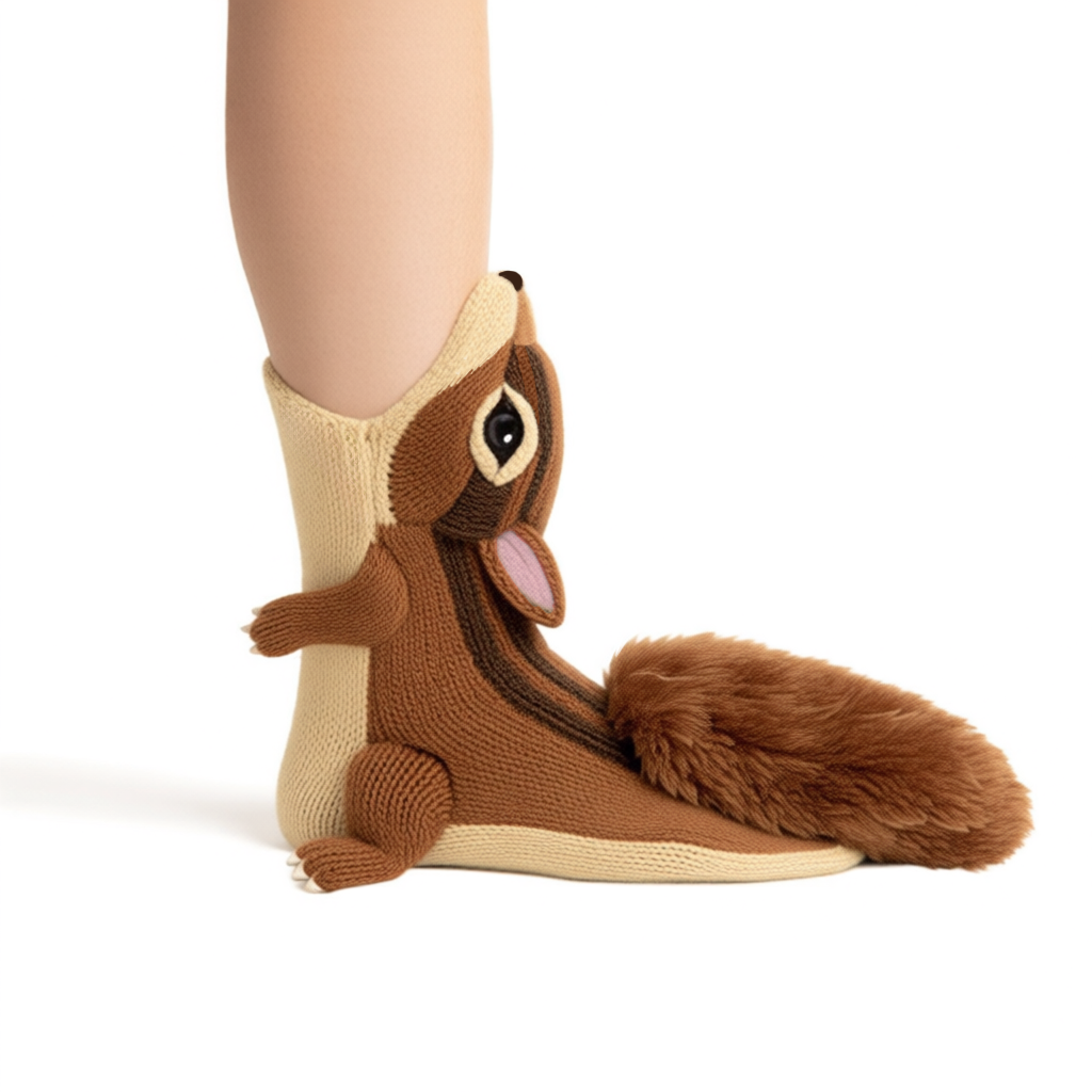 Squirrel Forest Animal 3D Socks Supplier We Tailor Any Concept Mascot Knitwear Hats Scarves Gloves Promotional Swag Winter Item - Image 2