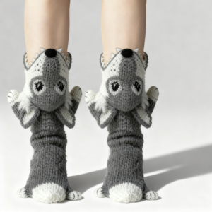 Wild 3D Gray Wolf Socks for Pack Team Spirit Predator Gift Unisex Adults Kids Wholesale Custom Knitted Plush Toy Direct